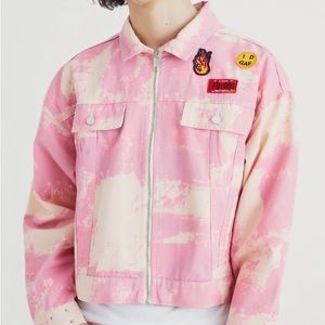 BOXY FIT BLEACHED DENIM JACKET